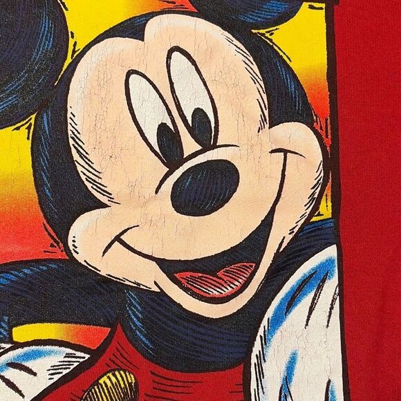 Vintage Mickey Mouse Unlimited Crewneck Red Sweatshirt Medium - Picture 3 of 6